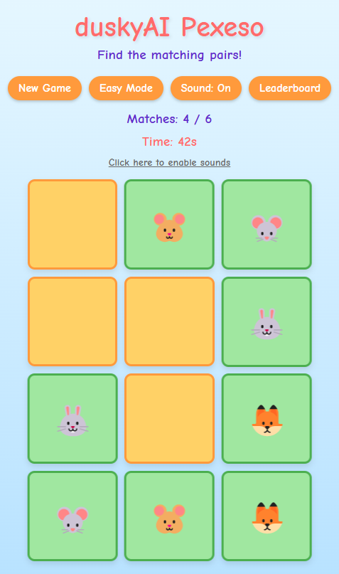 AI Pexeso Game